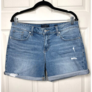 Lucky Brand The Roll-Up Denim Jean Shorts Distressed Stretch size 8 29
